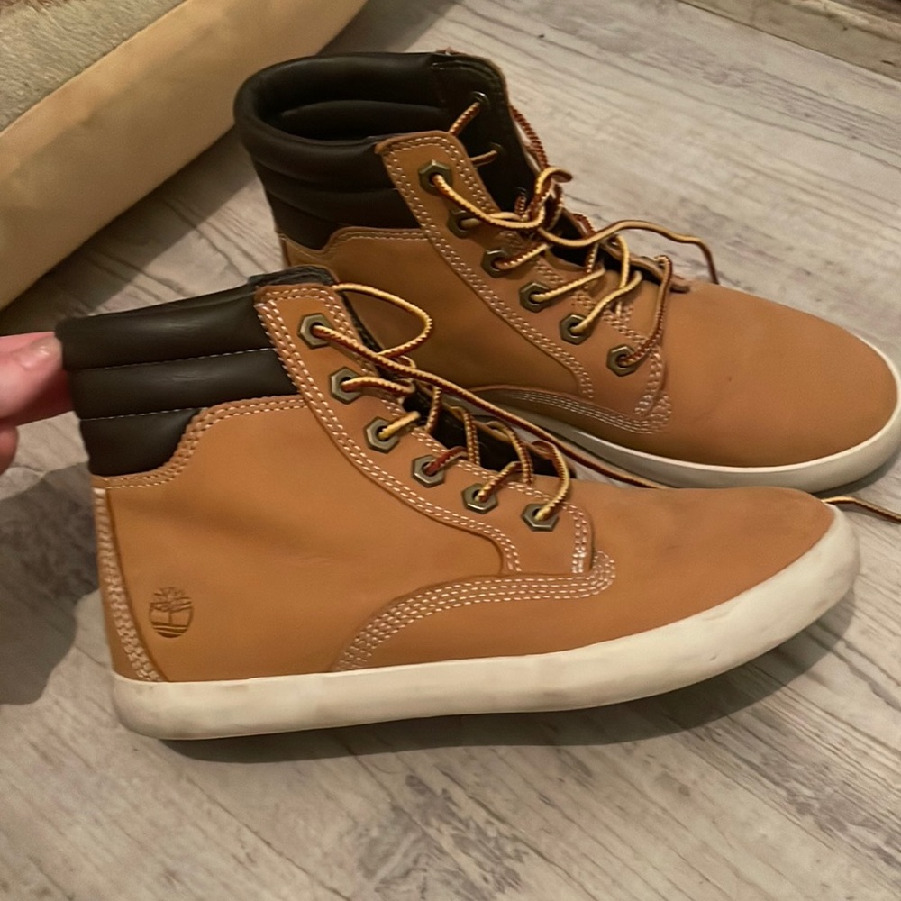Size 6 Butterscotch Timberland boots.